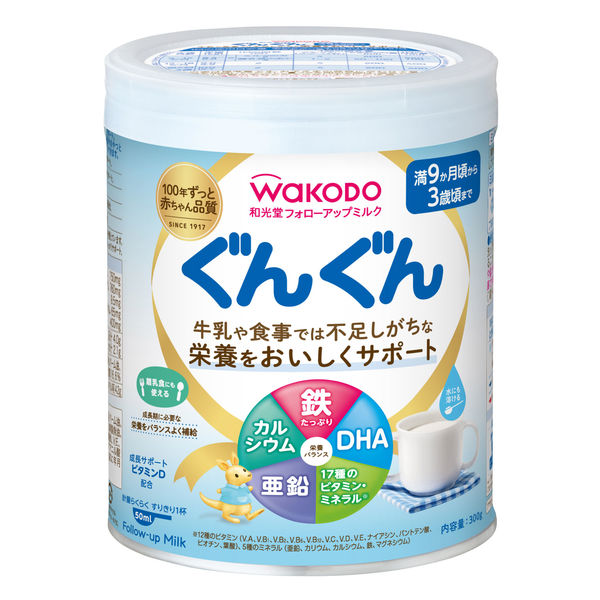 アスクル】【9ヵ月頃から】WAKODO（和光堂）フォローアップミルク ぐんぐん（小缶）300g 1缶 アサヒグループ食品 粉ミルク 通販 -  ASKUL（公式）