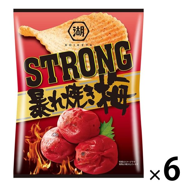 湖池屋 KOIKEYA STRONG ポテトチップス 6袋 【SALE／102%OFF】 暴れ焼き梅 休日 スナック菓子