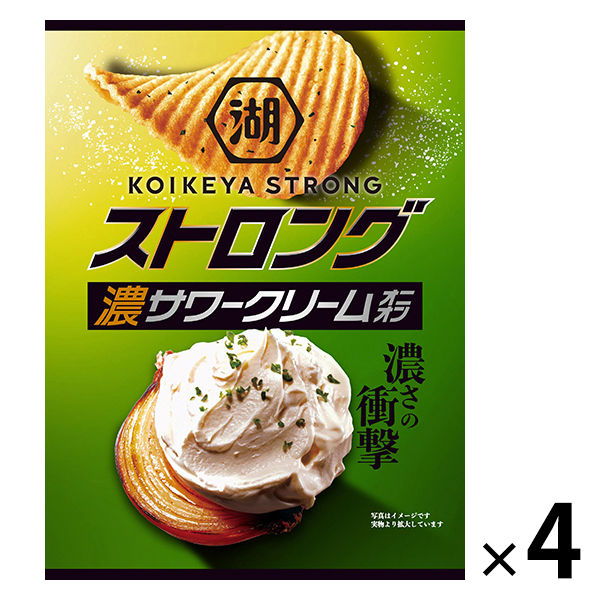 アスクル 湖池屋 Koikeya Strongポテトチップス サワークリームオニオン 4袋 通販 Askul 公式