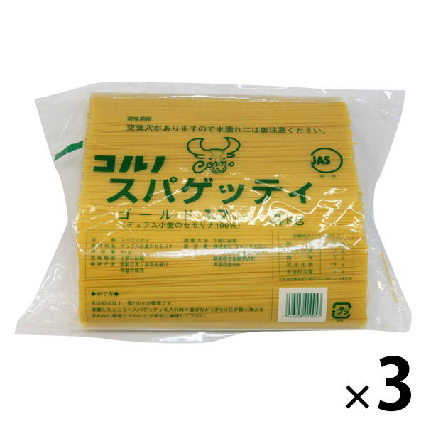 全日本送料無料 コルノマカロニ スパゲッティ ゴールド 4Kg 3袋 激安正規 1.7mm