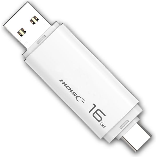 35％OFF】 A HIDISC ホワイト USBメモリー 16GB まとめ HDUF134C16G3C Type-C PCサプライ・消耗