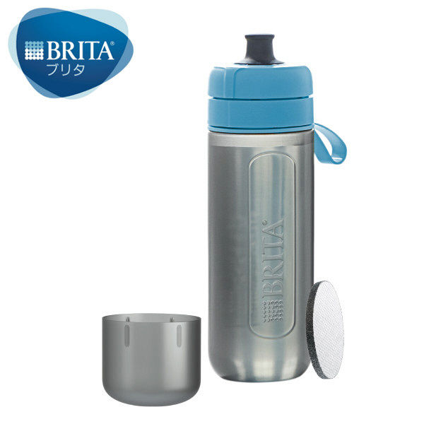 Lohaco セール ブリタ Brita 水筒 直飲み 携帯 浄水器 ボトル フィル ゴー アクティブブルー600ml 本体 カートリッジ 1 個付 水分補給
