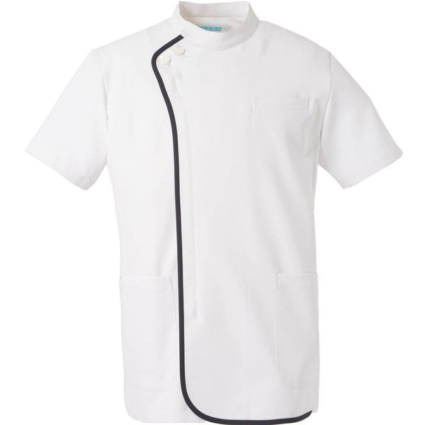 アスクル】KAZEN（カゼン） メンズジャケット半袖 056 ホワイト×ネイビー 4L 医療白衣 1枚（直送品） 通販 ASKUL（公式）