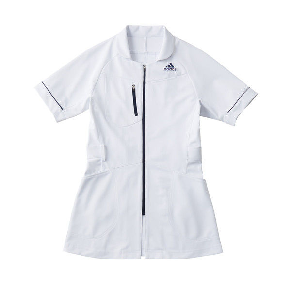 アディダス レディスジャケット SMS004 ホワイト×ネイビー 2XOT KAZEN（カゼン） 医療白衣 1枚（直送品）