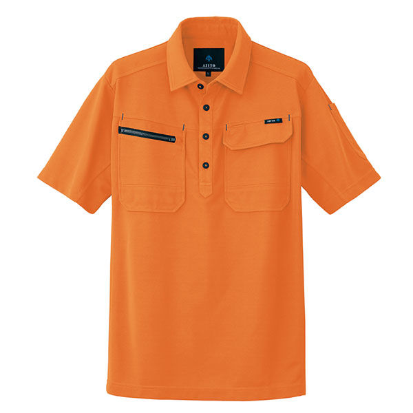 アイトス HERO’S UNIFORM 半袖ポロシャツ（男女兼用） オレンジ 6L AZ-10609-163-6L（直送品）