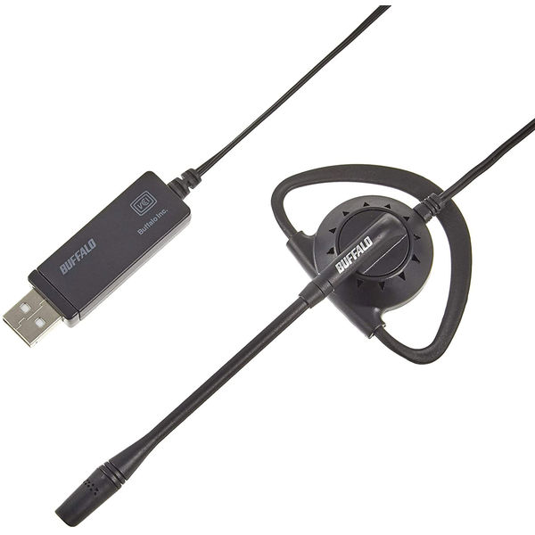 バッファロー BSHSEUM110BK 片耳イヤフック式ヘッドセット USB接続