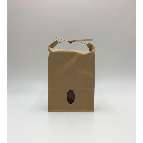 紙袋】スーパーバッグ 米袋（ヒモ付・窓付・無地）5kg用 1パック（20枚