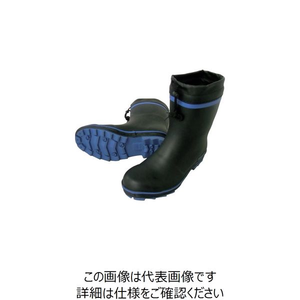 アスクル】喜多 安全ショートゴム長靴（カバー付） ブルー L（25.5