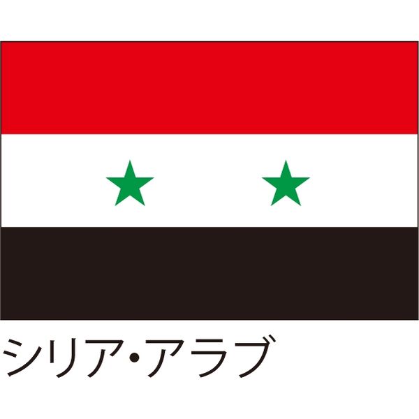 Lohaco 世界の国旗 服部 応援 装飾用旗 シリア アラブ 135 90cm ポンジ 1枚 直送品