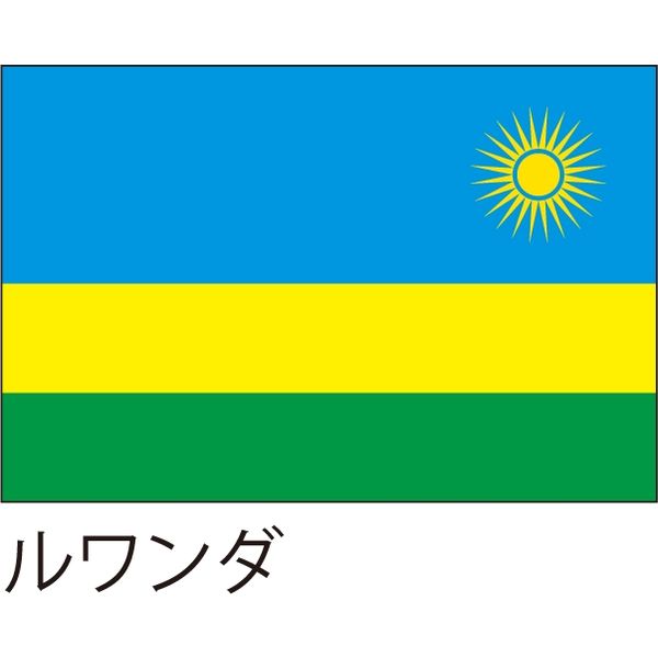 Lohaco 世界の国旗 服部 応援 装飾用旗 ルワンダ 105 70cm ポンジ 1枚 直送品