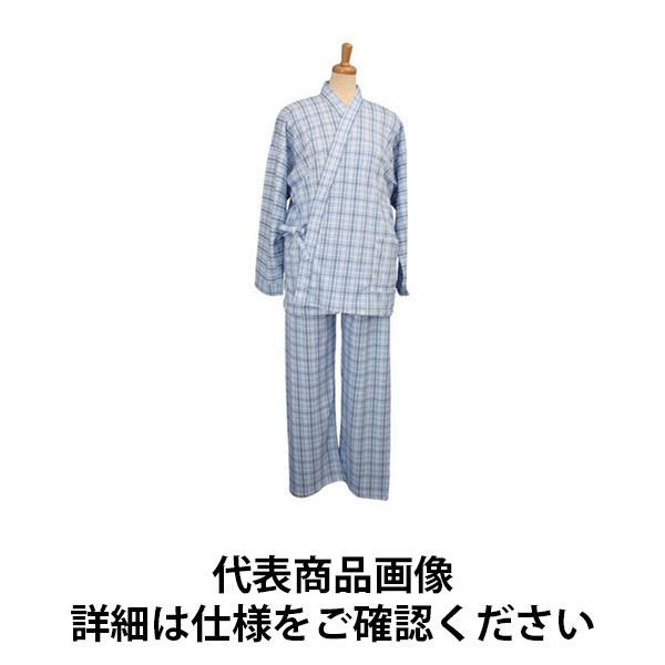 日伸 紳士らくらくパジャマ ブルー M - 介護用衣料、寝巻き