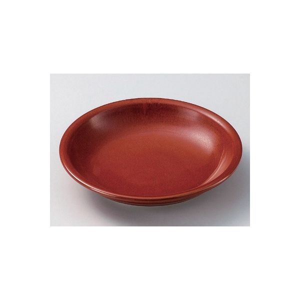 アースモス 美濃焼 丸皿 朱赤7.5深皿 (2個入)（直送品） - アスクルのサムネイル