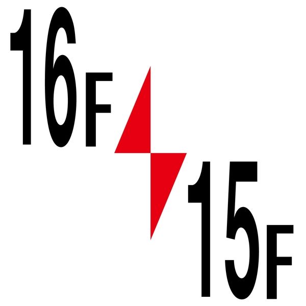 グリーンクロス ロフト階数表示板450角 マグネット 16F/15F 6300003384（直送品）