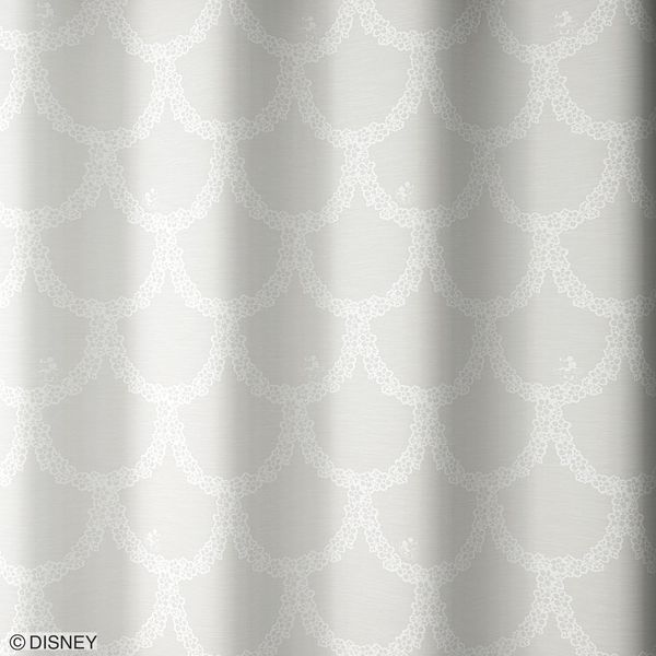 【アスクル】 スミノエ DISNEY ディズニーホーム レースカーテン ミッキー フラワーリース M1190 1000×1760mm ホワイト