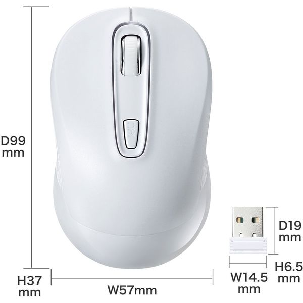 Lohaco サンワサプライ ワイヤレスブルーledマウス 左右対称 3ボタン ホワイト Ma Wbl41w 1個 直送品