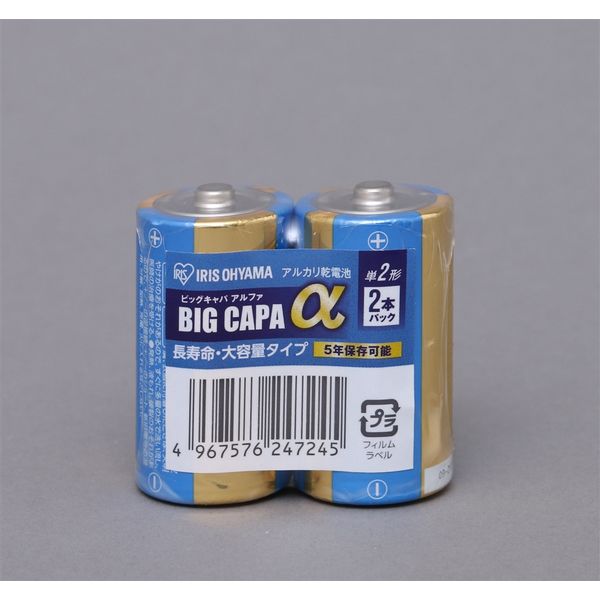 アスクル】アイリスオーヤマ（IRIS OHYAMA） 単2アルカリ乾電池 2本シュリンク LR14IB/2S 1セット（10本：2本×5個）（直送品）  通販 ASKUL（公式）