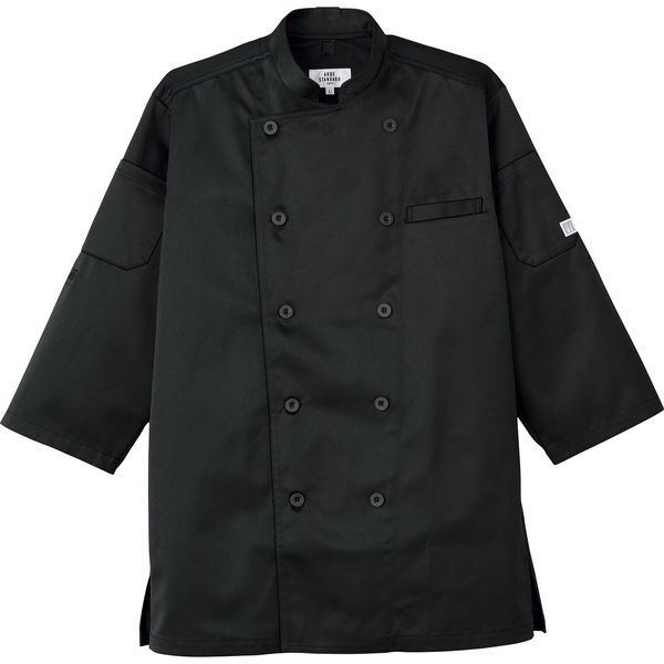 チトセ コックシャツ 七分袖 兼用 黒 S 【SALE／60%OFF】 選ぶなら AS-8612 取寄品