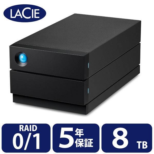 HDD 外付け 8TB 据え置き 5年保証 2big RAID USB-C STHJ8000800 LaCie