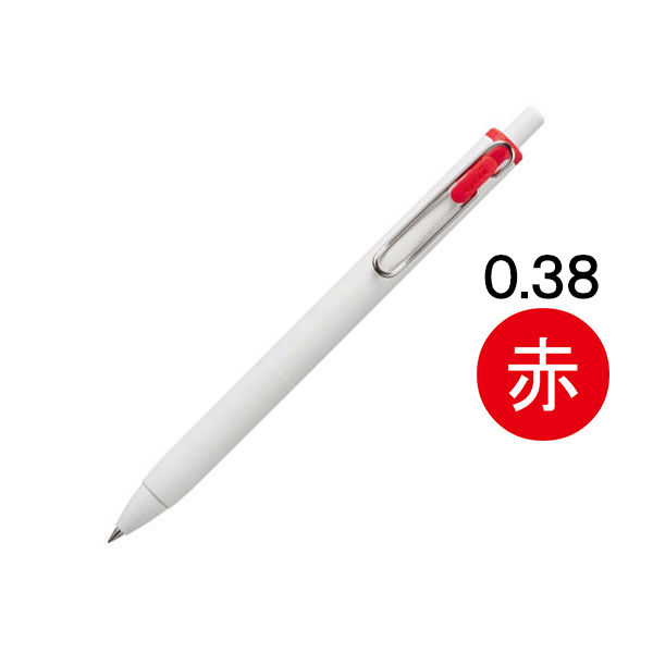 ゲルインクボールペン ユニボールワン 0.38ミリ 赤 UMNS38.15 三菱鉛筆uni ユニ