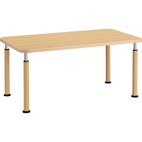 【組立設置込】コクヨ 高齢者施設用 高さ調整テーブル ラチェット調節式 角形 アジャスタータイプ 幅1600×奥行900mm ナチュラル 1台（直送品）