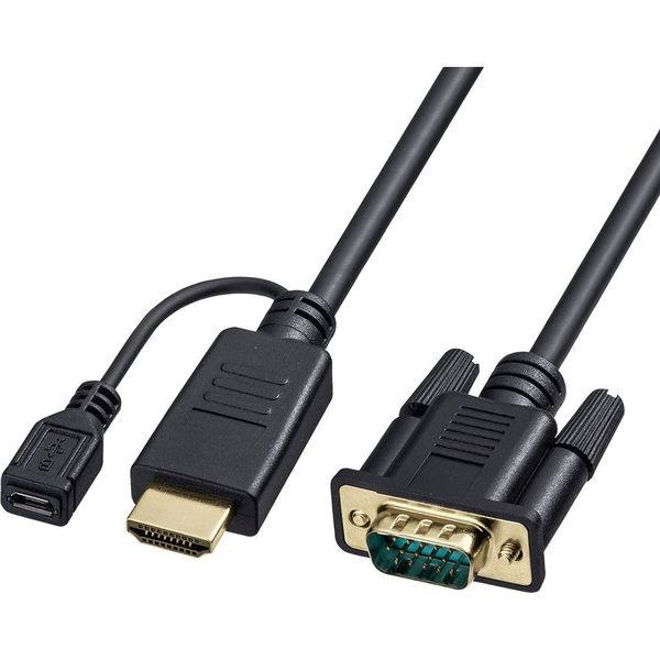 低反発 腰用 （まとめ）サンワサプライ HDMI-VGA変換ケーブル 2m ブラック KM-HD24V20 1本 〔×3セット〕 