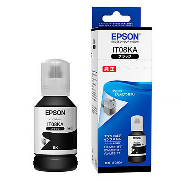 エプソン（EPSON） 純正インク IT08KA ブラック 1個 - アスクル