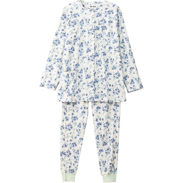 日伸 紳士らくらくパジャマ ブルー M - 介護用衣料、寝巻き