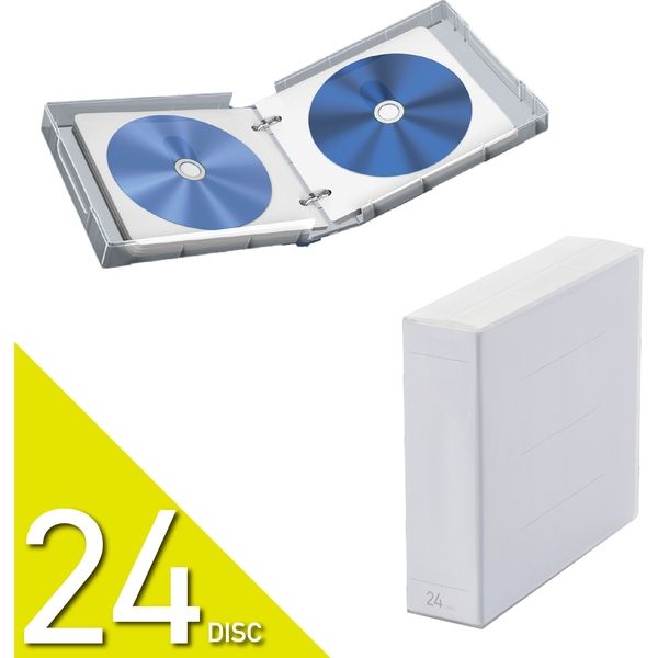 アスクル】Blu-ray DVD CD対応クリアケース ファイル 24枚収納 不織布 インデックスラベル付 クリア CCD-FBB24CR エレコム  1個（直送品） 通販 ASKUL（公式）