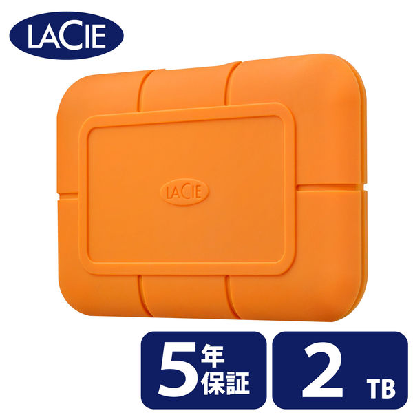 LaCie Rugged 2TB SSD 外付け ポータブル 防水 防塵 耐衝撃 Mac/Win対応 5年保証 STHR2000800 1個（直送品）