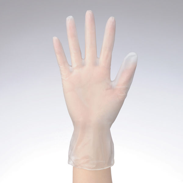 【使いきりビニール手袋】 川西工業 使いきりプラスチック手袋 粉なし L 1箱（100枚入）