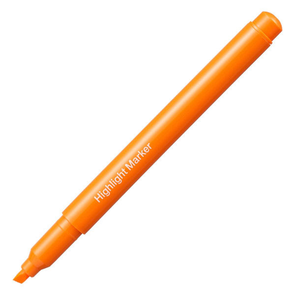 アスクル 蛍光ペン 蛍光マーカー シングルタイプ オレンジ 1箱（10本入）