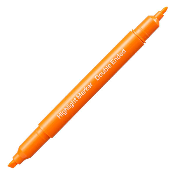 アスクル 蛍光ペン 蛍光マーカー ツインタイプ オレンジ 1箱（10本入）