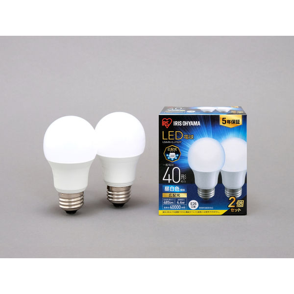 LED電球 E26 広配光2P 昼白色 40形（485lm） LDA4N-G-4T62P（直送品）
