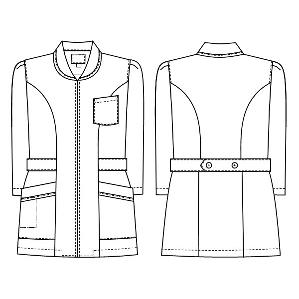 ナガイレーベン 女子チュニック7分袖 ナースジャケット 医療白衣 ホワイト EL MI-4631（取寄品）