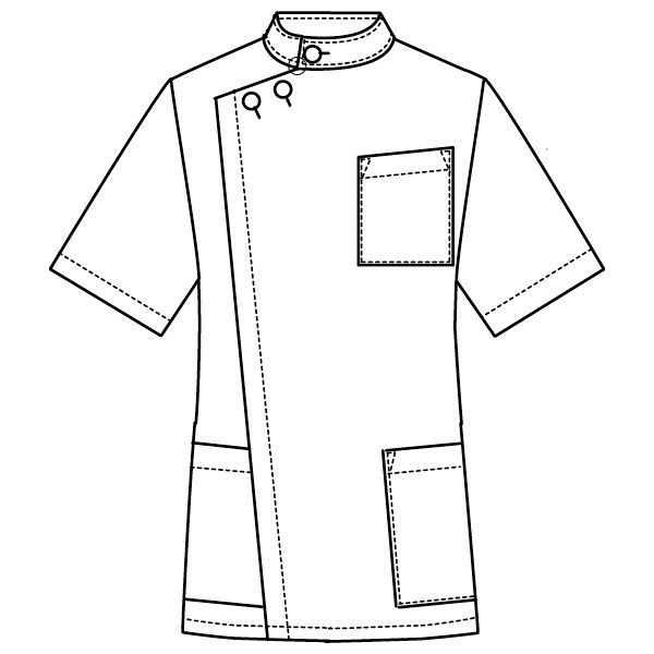 フォーク　男子医務衣（ケーシージャケット）　1010CR-7　ネイビー　4L　（取寄品）