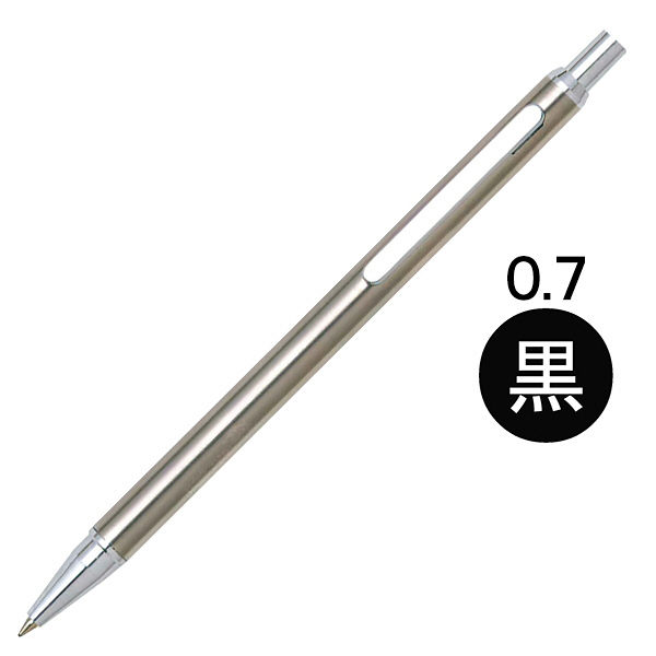 油性ボールペン ステンレスヘアーライン 0.7mm シルバー軸 銀 ギフト