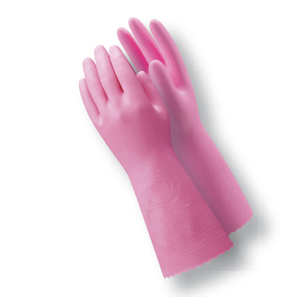 塩化ビニール手袋 ビニトップ厚手 M ピンク 3双 132 ショーワグローブ