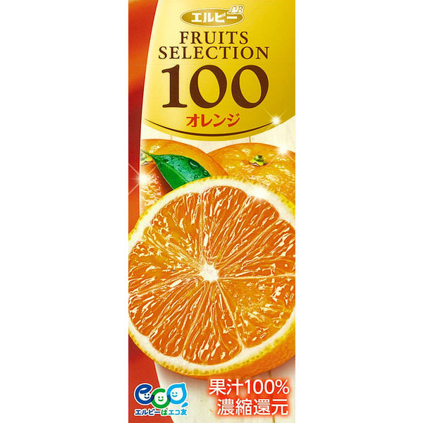 【アウトレット】エルビー　Fruits　Selection　オレンジ　200ml　2029　1箱（200ｍｌ×24本入）