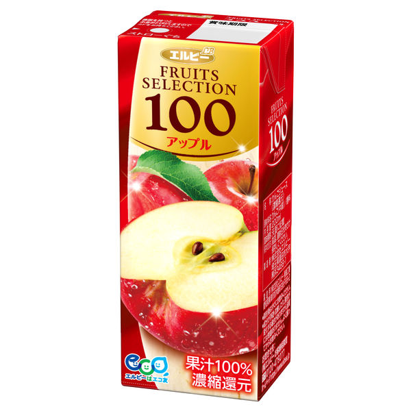 アスクル】【アウトレット】エルビー Fruits Selection アップル100 200ml 2028 1箱（200ｍｌ×24本入） パック飲料  りんご 通販 ASKUL（公式）