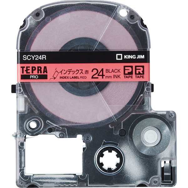 テプラ TEPRA PROテープ インデックスラベル 幅24mm 赤ラベル(黒文字
