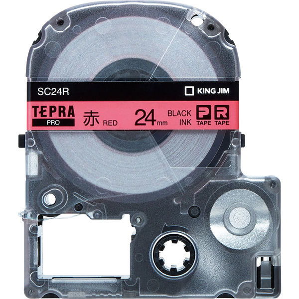 テプラ TEPRA PROテープ スタンダード 幅24mm 赤ラベル(黒文字) SC24R