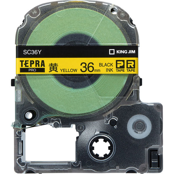 テプラ TEPRA PROテープ スタンダード 幅36mm パステル 黄ラベル