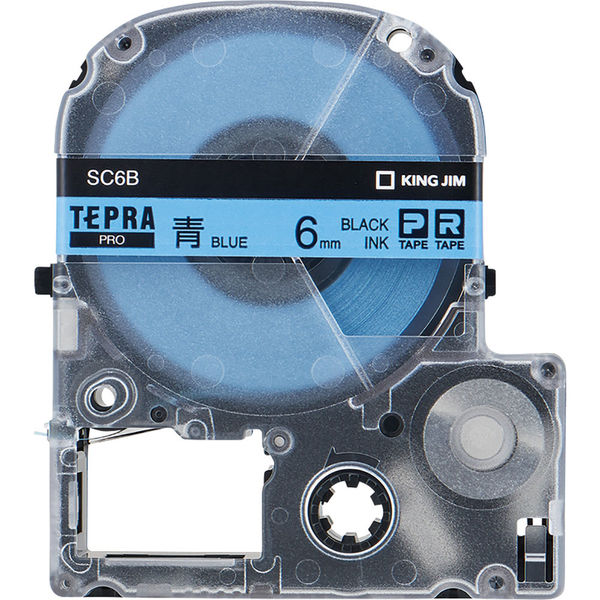 テプラ TEPRA PROテープ スタンダード 幅6mm パステル 青ラベル(黒文字