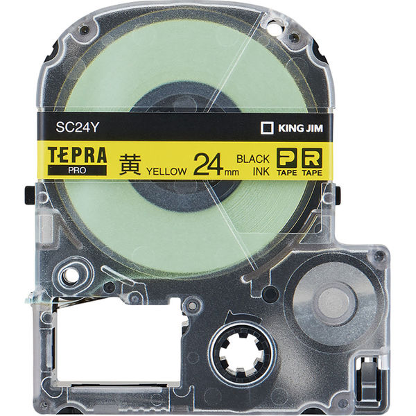 テプラ TEPRA PROテープ スタンダード 幅24mm パステル 黄ラベル
