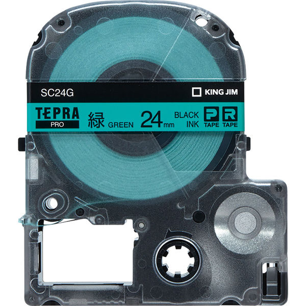 アスクル】テプラ TEPRA PROテープ スタンダード 幅24mm パステル 緑ラベル(黒文字) SC24G 1個 キングジム 通販  ASKUL（公式）