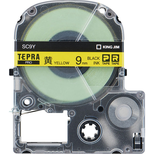 テプラ TEPRA PROテープ スタンダード 幅9mm パステル 黄ラベル(黒文字