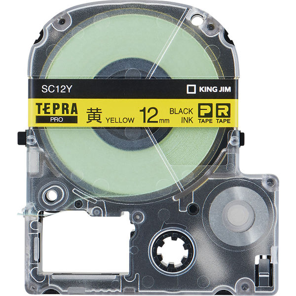 テプラ TEPRA PROテープ スタンダード 幅12mm パステル 黄ラベル