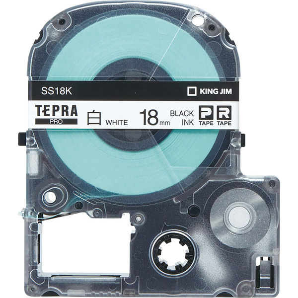テプラ TEPRA PROテープ スタンダード 幅18mm 白ラベル(黒文字) SS18K 1個 キングジム