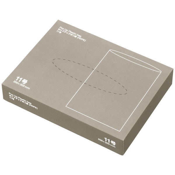 アスクル限定 ポップアップポリ袋（規格袋）HDPE・半透明 0.008mm厚 11号 200×300mm 1個（1000枚入） オリジナル