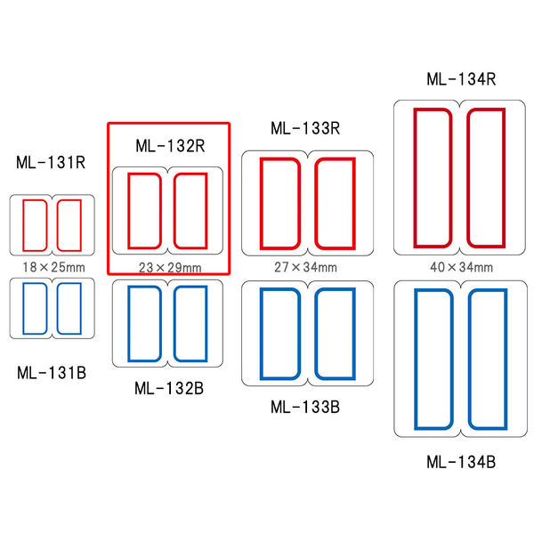まとめ) ニチバン マイタック PCインデックス 中 23×29mm 赤枠 PC-132R 1パック(180片：12片×15シート) 【×30セッ 